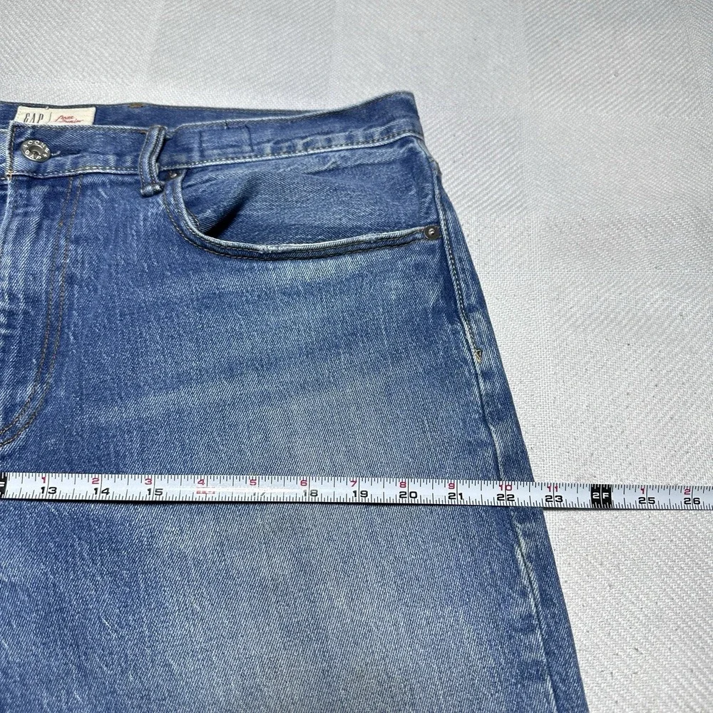 Gap Cone Denim Jeans Mens 36x30 Slim Straight‎ Medium Wash Stretch 5 Pocket